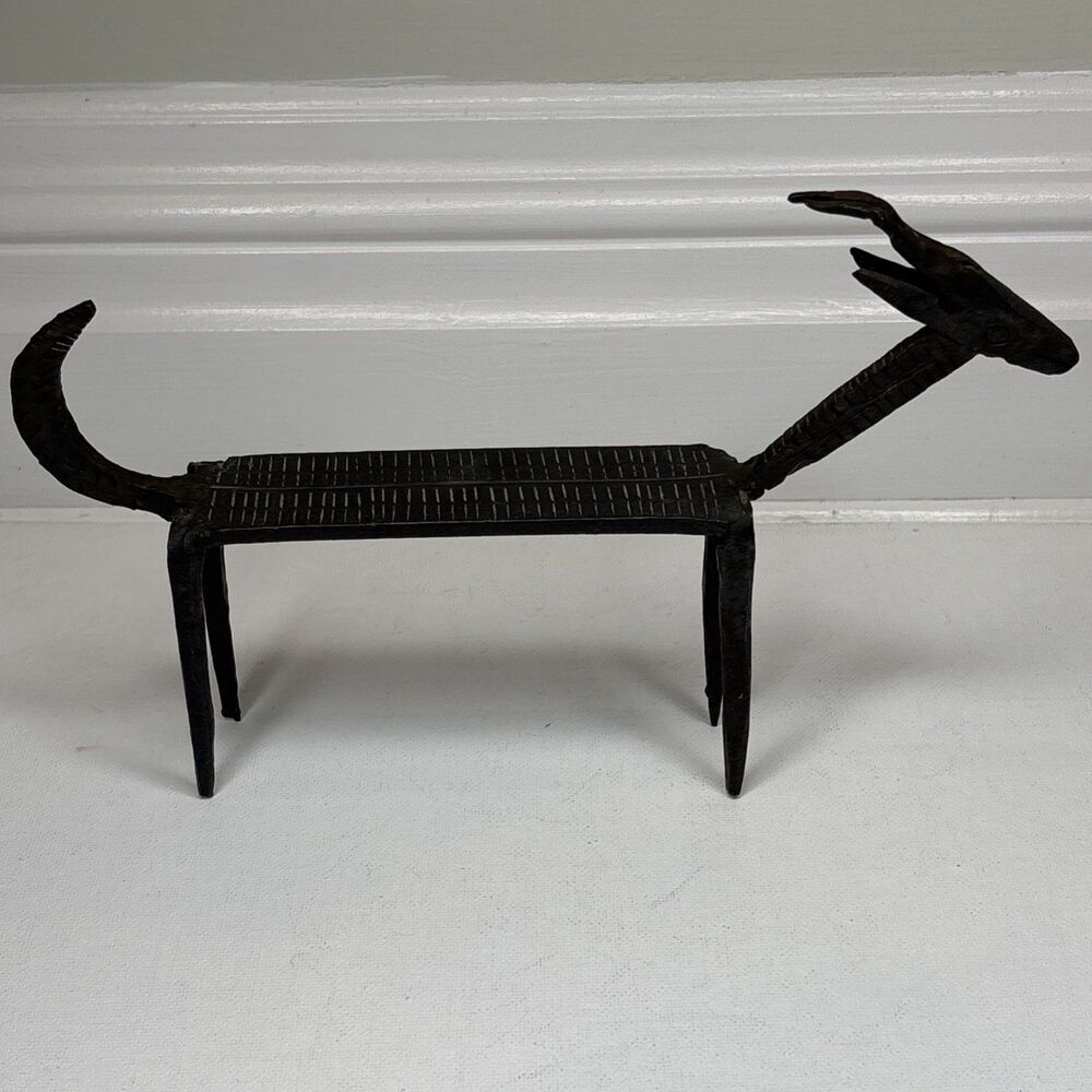 Vintage Mid-Century Modern Brutalist Forged Iron Gazelle Antelope Sculpture - Picture 5 of 16